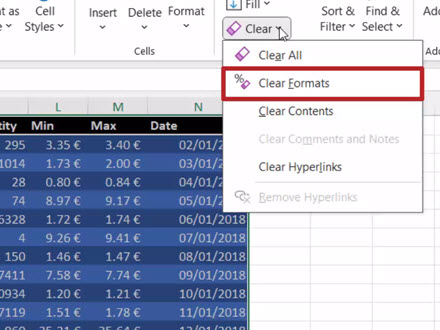 Formatting Tables, Number Formats