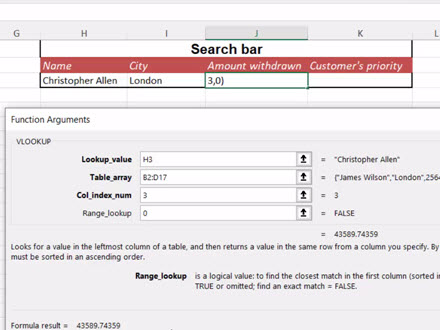 Searching with the VLOOKUP Function