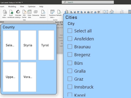 Filtering visualizations
